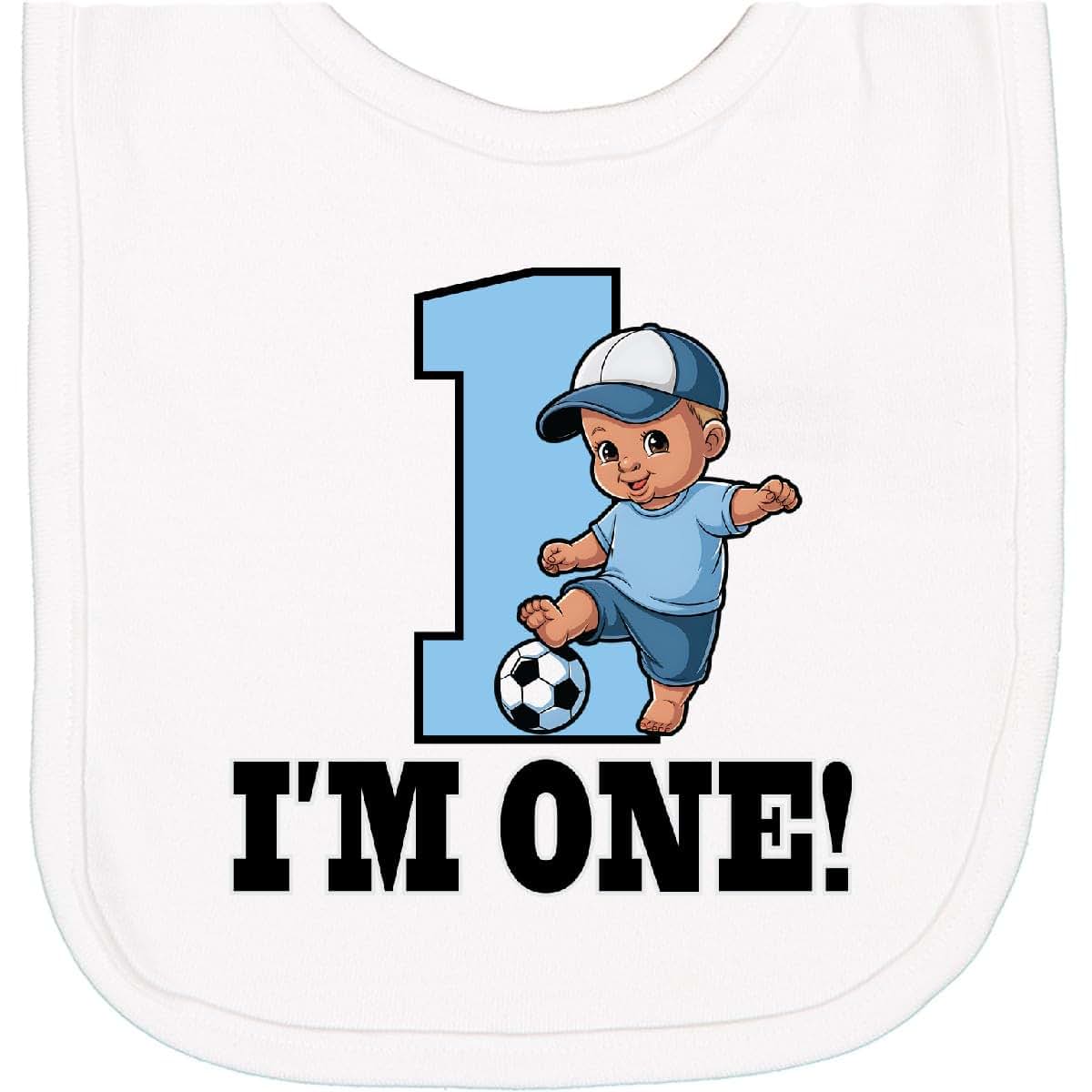 Inktastic Baby Boy 1st Birthday Soccer Newborn Bib