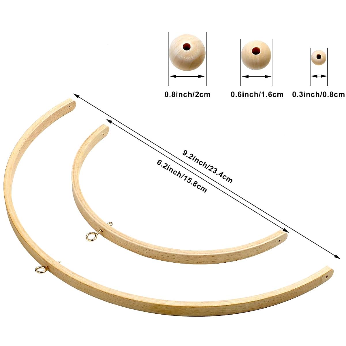 Wooden Nursery Mobile Wind Chime Kit for Crib Bed Decor