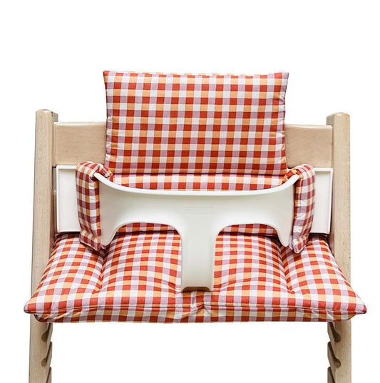 Blausberg Baby Tripp Trapp Seat Cushion Set in Checked Purple Orange