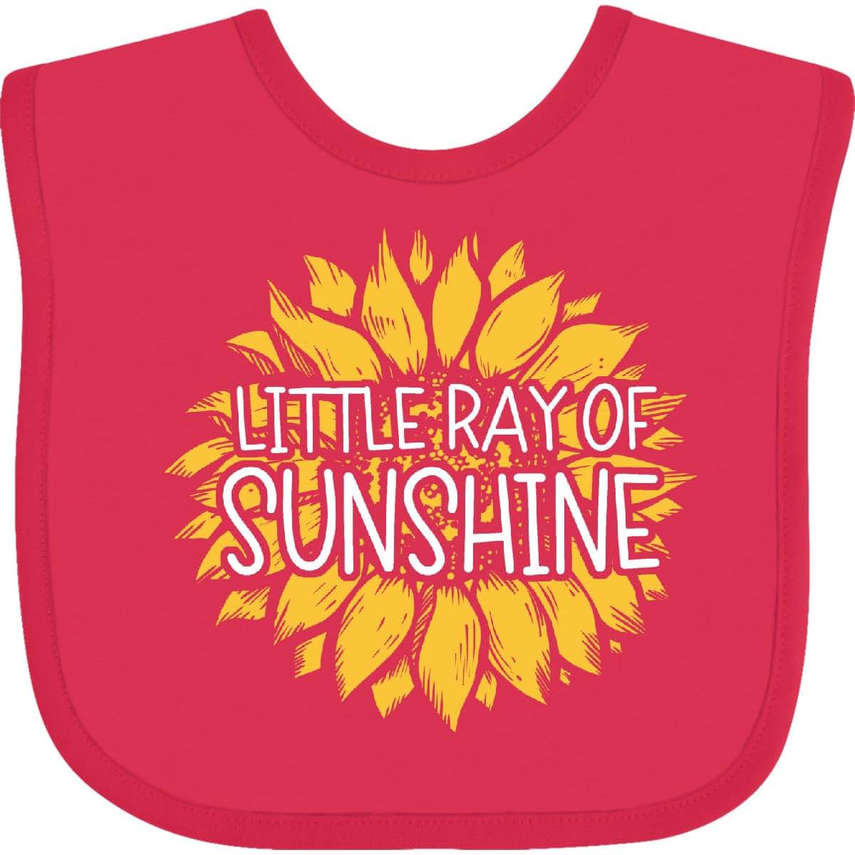 Inktastic Little Ray Of Sunshine Baby Bib, Fuchsia, 100% Cotton