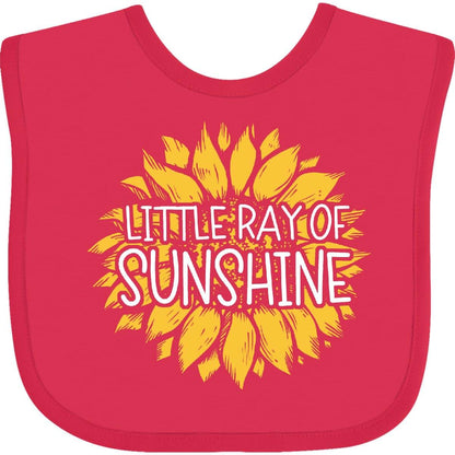 Inktastic Little Ray Of Sunshine Baby Bib, Fuchsia, 100% Cotton