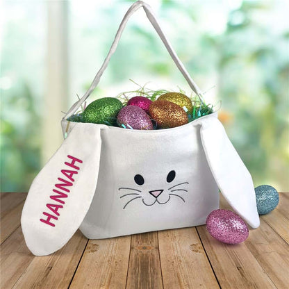 GiftsForYouNow Personalized Embroidered Name Bunny Basket (photo 3)