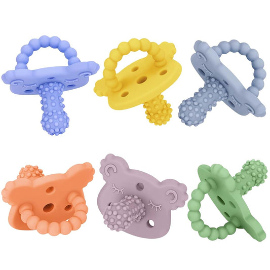 Seeway Teether Pacifier 6 Pack with Massage Bumps