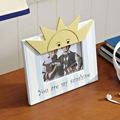 CribMATE Nursery Room Decorative Picture Frame, Blue Sunshine Design