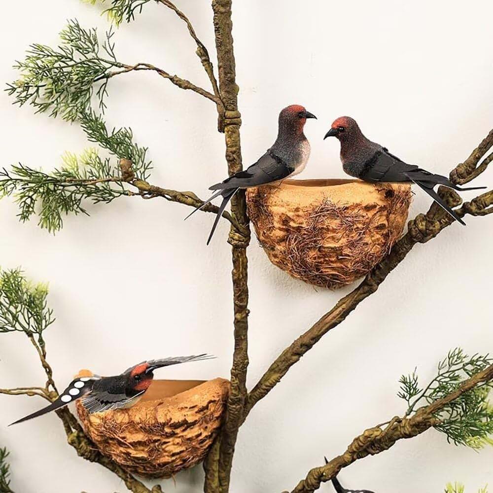 Guanshan 3D Realistic Swallows With Nest Wall Sticker