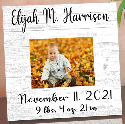 Broad Bay Newborn Baby Frame Alternative - Personalized Solid Wood