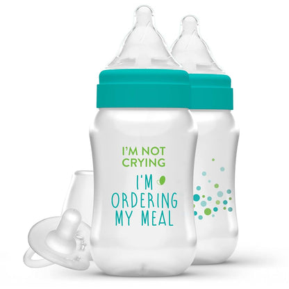 Evenflo Feeding Balance + Wide Neck Printed Bottles, 9oz 2pk