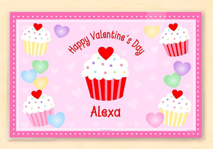 Art Appeel Valentine Cupcake Personalized Placemat For Kids
