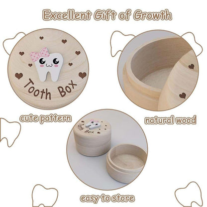 Yarzkrg Wooden Tooth Keepsake Box With 3D Tooth Design (photo 3)