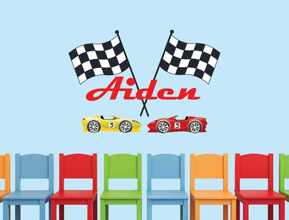 The Colors Crafter Personalized Racing Name Wall Decal For Kids Rooms