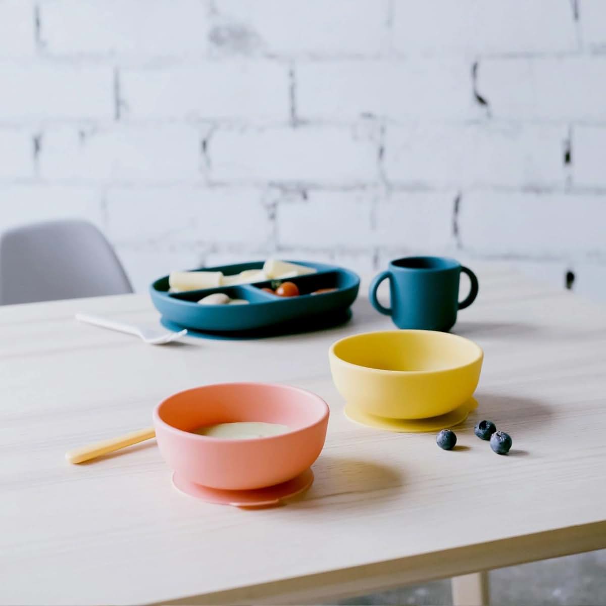 EKOBO Silicone Suction Bowls for Baby Set, 2 Toddler Bowls with Suction Base