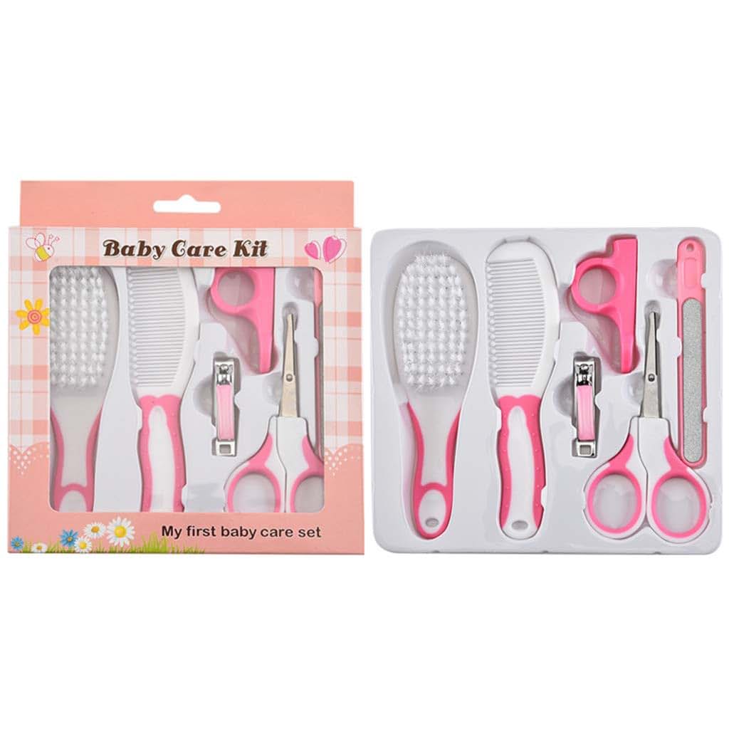 Cherjoury 6 Pcs Baby Nail Hair Daily Care Kit Kids Grooming Brush and Manicure Set Daily Care Kit (0-3 Years+) Hair Hoop