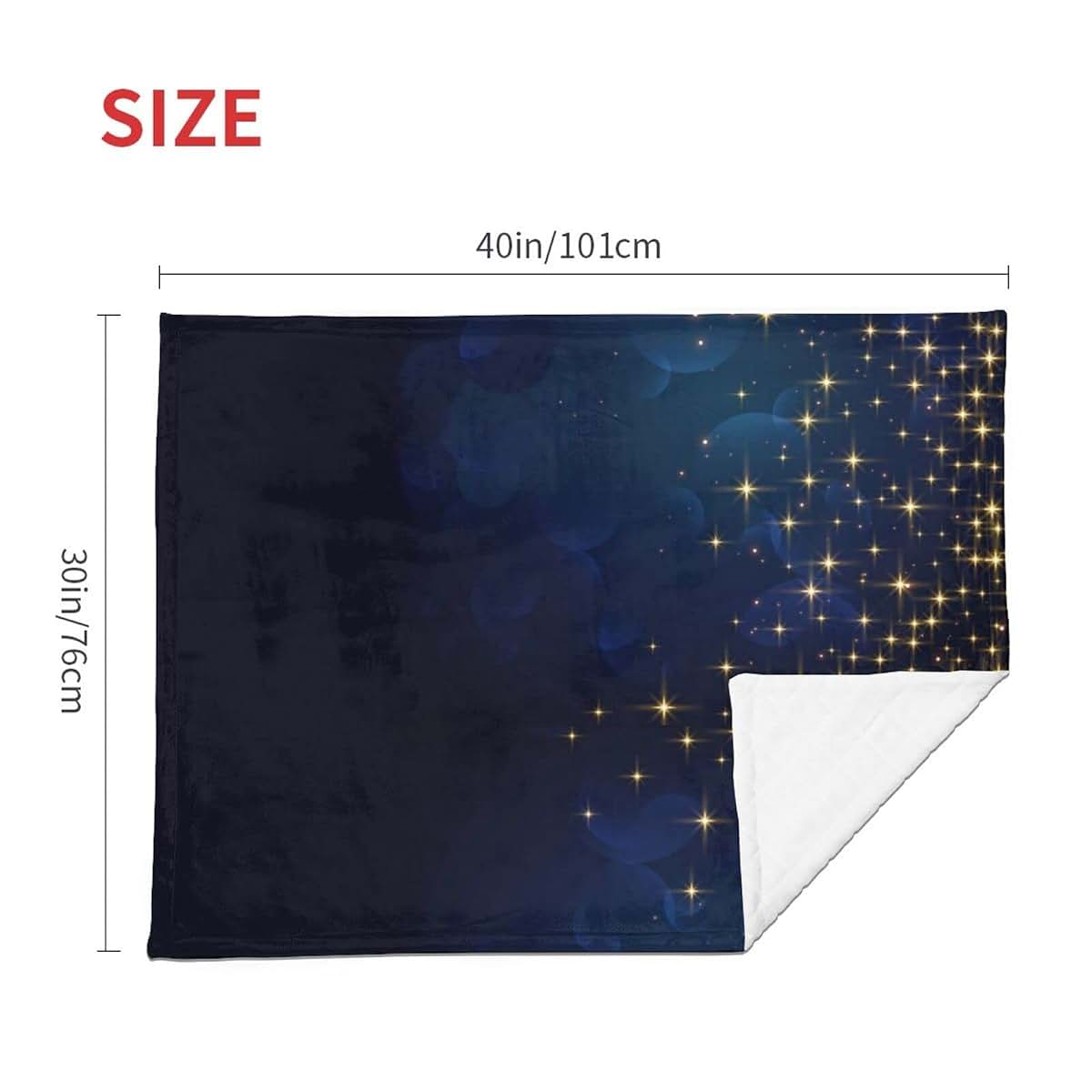 BabyOneStop DKJlitter Baby Blanket, Gold Midnight Blue Sparkle Soft Flannel Toddler Bedding