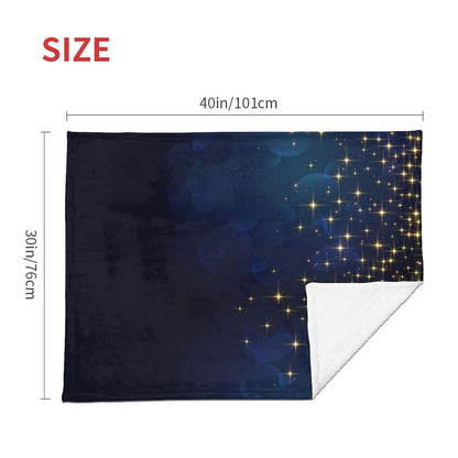 BabyOneStop DKJlitter Baby Blanket, Gold Midnight Blue Sparkle Soft Flannel Toddler Bedding
