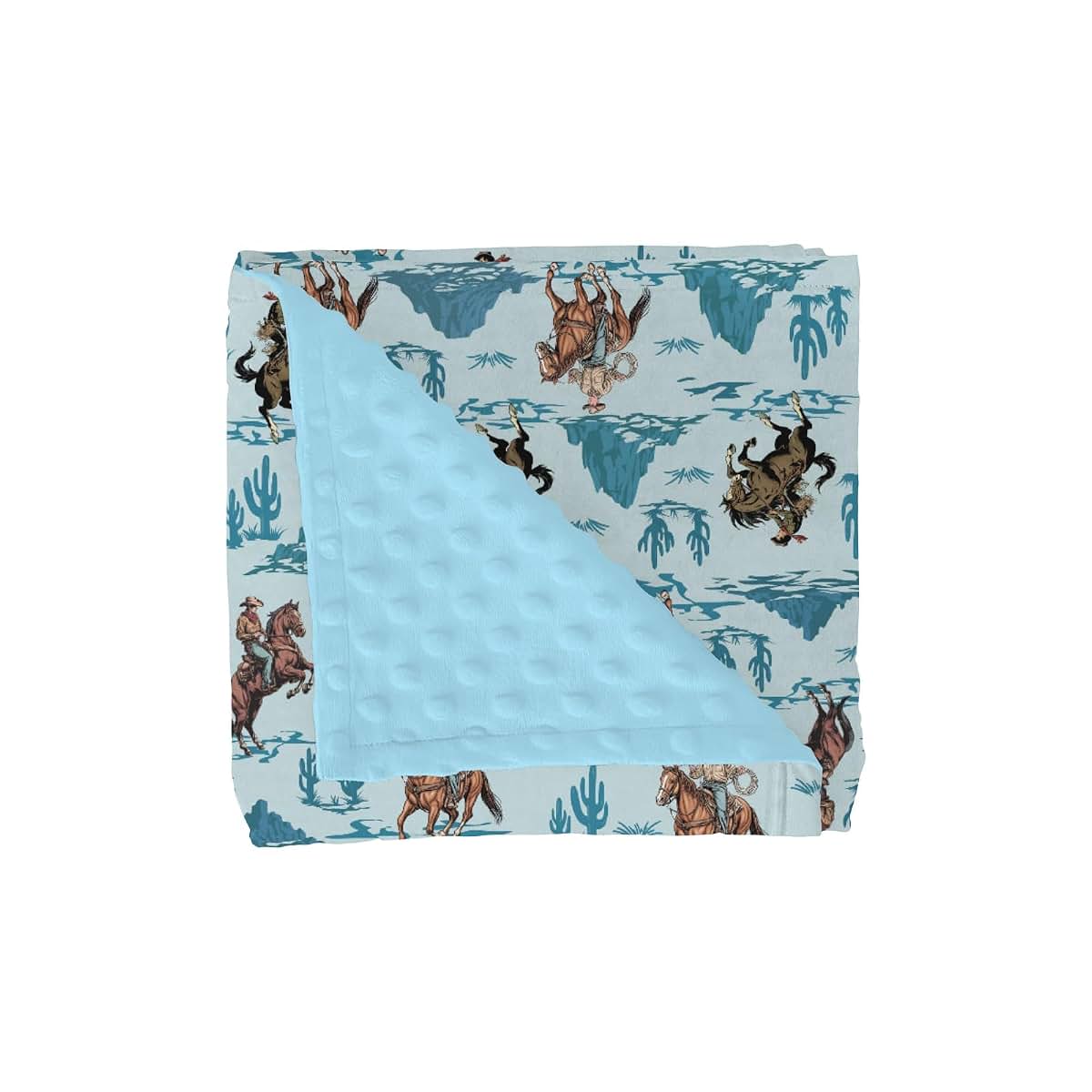 Selgkds Vintage Cowboy Baby Blanket 30x40 Double Layer Dotted Fleece Backing