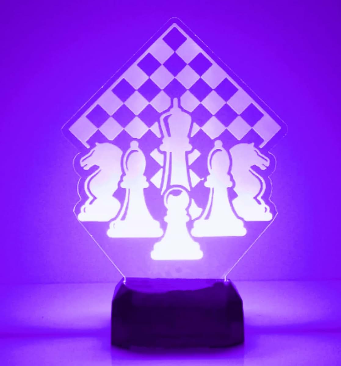 Jinnwell 3D Chess Night Light Lamp Illusion Night Light 16 Color Changing Table Desk Decoration Lamps Gift Acrylic Flat (photo 2)