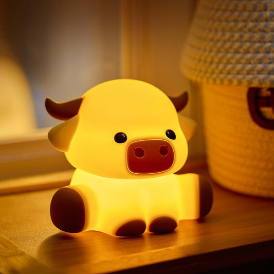 BabyOneStop Highland Cow Squishy Silicone Night Light With Timer