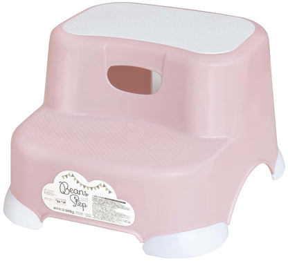 Nishiki Kasei Bean 2-Step Stool in Pink and Beige