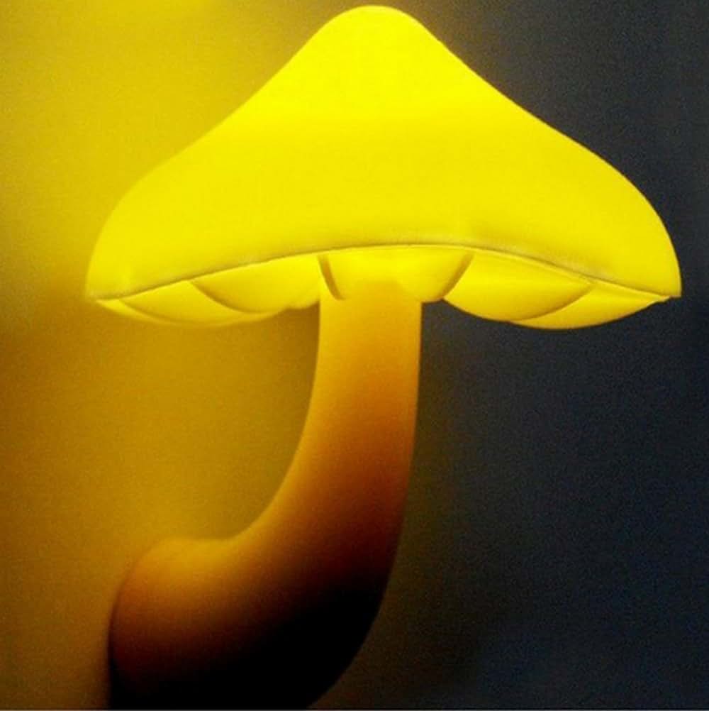 TATEELY Mushroom Night Light, Yellow Plug-In LED Lamp (photo 4)