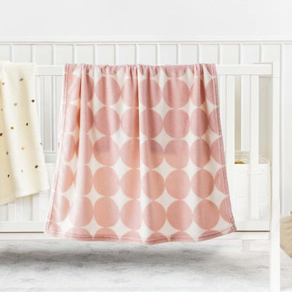 Bunnikins & Clover Lightweight Plush Flannel Baby Blanket, 30x36 Inch