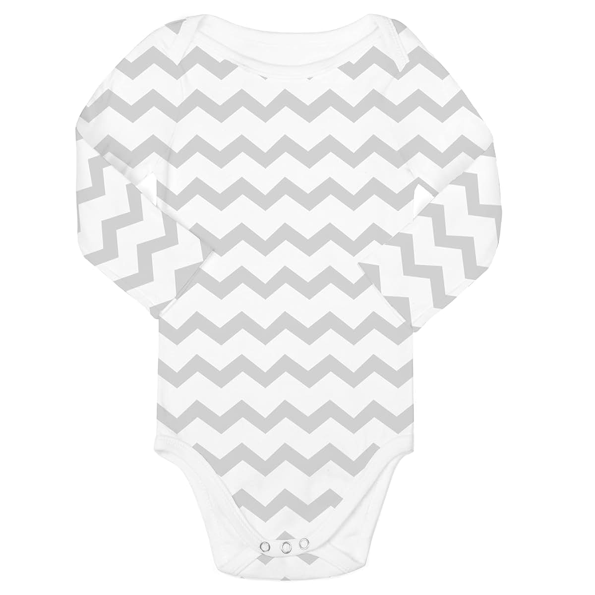 BaeBae Goods Grey/White Triangles Long Sleeve Bodysuit Set (photo 4)