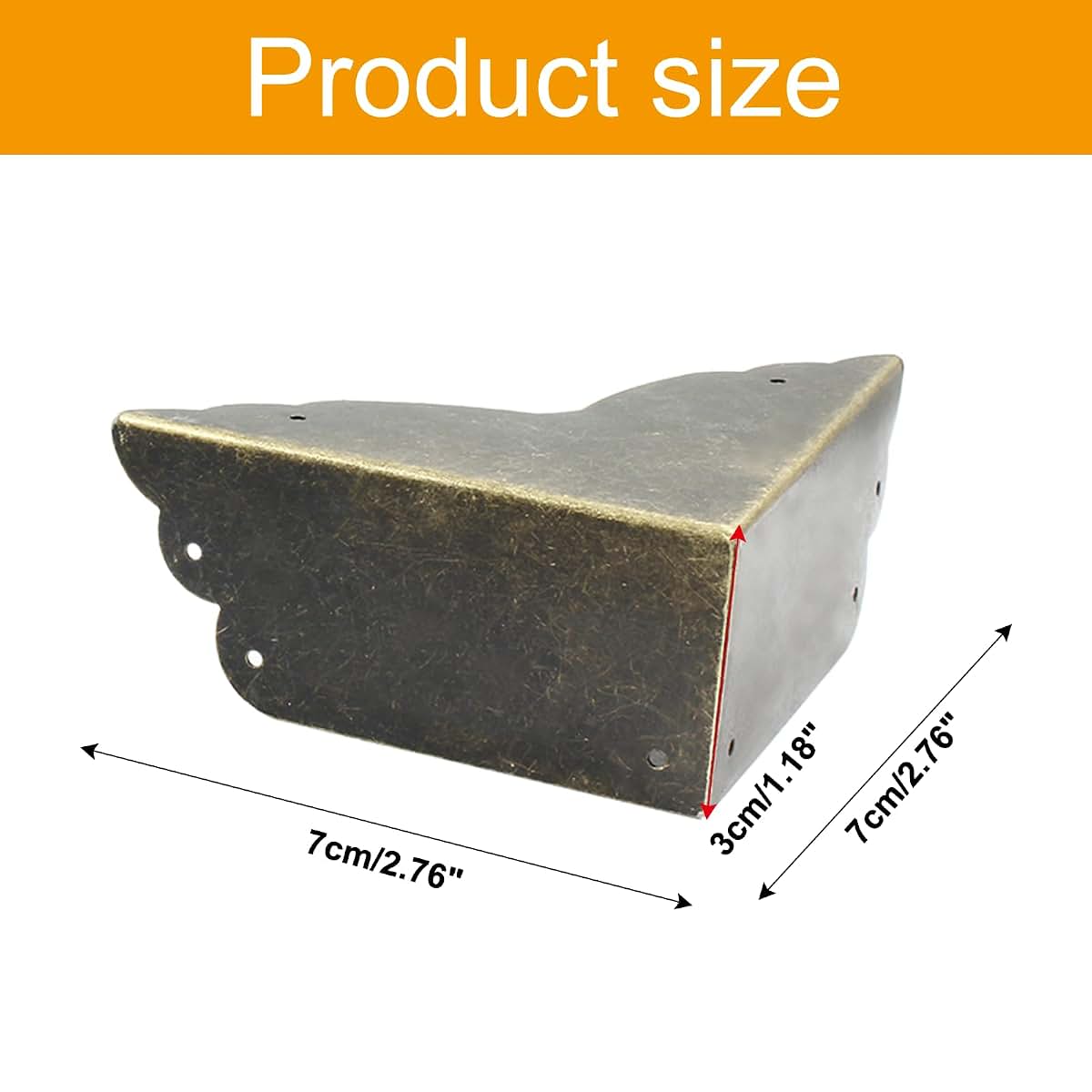 Bivethoi Bronze Box Corner Protectors, 8 Pack, Zinc Alloy Edge Guards, 2.76" x 1.18"