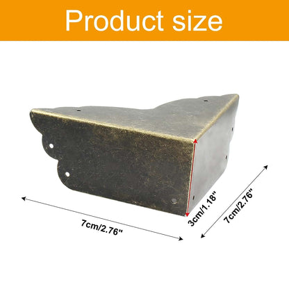 Bivethoi Bronze Box Corner Protectors, 8 Pack, Zinc Alloy Edge Guards, 2.76" x 1.18"