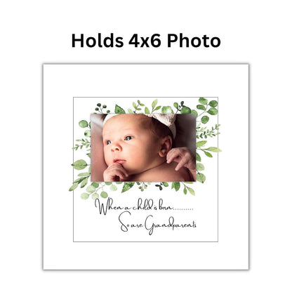 WillaBees First Grandchild Picture Frame White 8x8 Frame Photo for Grandparent Gift