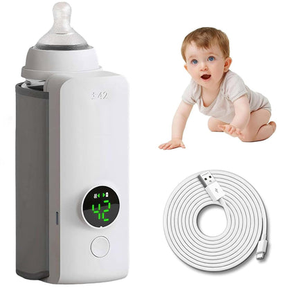 TeqHome Portable Bottle Warmer With USB Rechargeable Battery