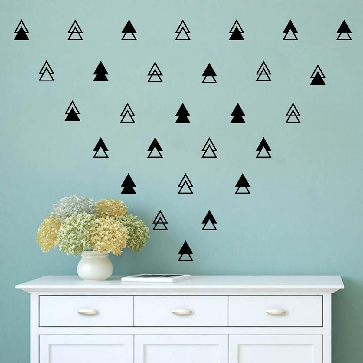 JURUOXIN Triangle Wall Decals Set For Bedroom Decoration