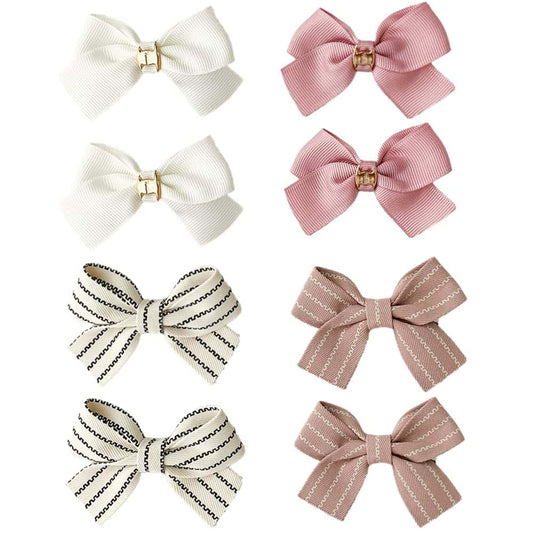 PLINUBLA 8PCS Baby Girl Dog Gift Wrap Hair Bow Clips Barrettes, Assorted Hair Accessories Alligator Clip for Little