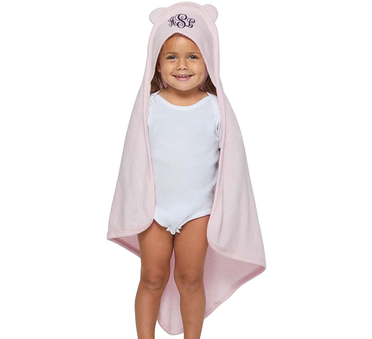 TEEAMORE Personalized Hooded Baby Bath Towel with Ears Add Your Embroidered Monogram Toddler Infant Soft Towel (photo 2)