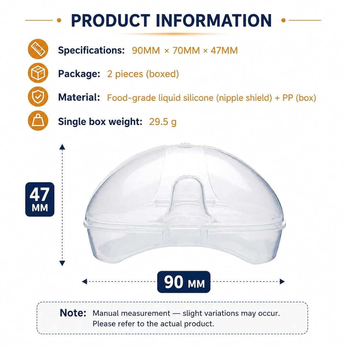 Gajoin Breastfeeding Nipple Shields For Nursing, Size Less 13MM, 2 Count (photo 2)