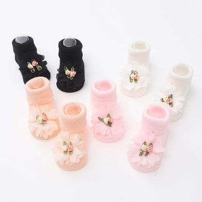 XAGMODSHN Newborn Headband And Socks Set With Lace Flower