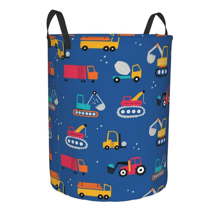 EdNeY Construction Truck Excavator Laundry Basket, Medium Collapsible Storage Hamper