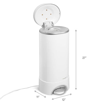 Munchkin UV Diaper Pail with Step Pedal for Odor Control in White