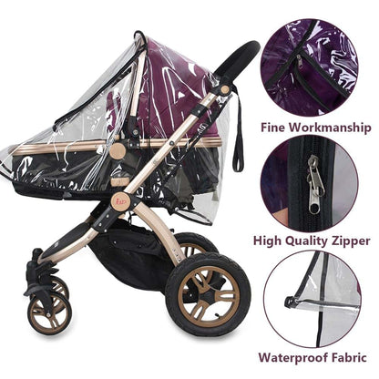 Msiud Clear Stroller Rain Cover, Waterproof, Windproof Barrier for Travel (photo 3)