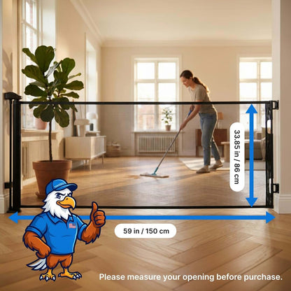Usdirect Retractable Pet Gate For Stairs And Wide Openings (photo 2)
