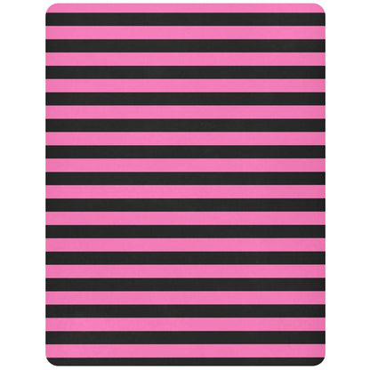 Pigsaly Hot Pink Black Stripe Standard Crib Sheet, 27x39 Inch