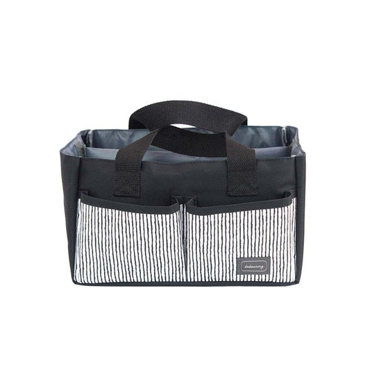 Caroline Baby Diaper Caddy Bag - Nursery Storage Bin for Diapers, Wipes & Toys - Diaper Caddy Tote (Black)