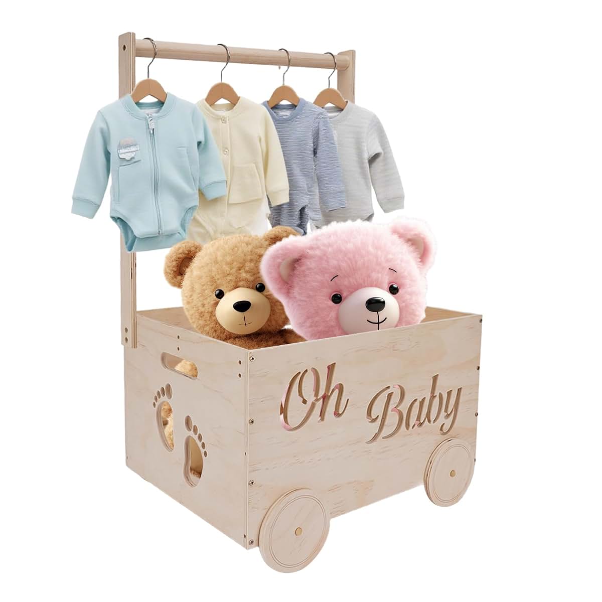 HMAZAE Wooden Baby Closet Gift for Newborns