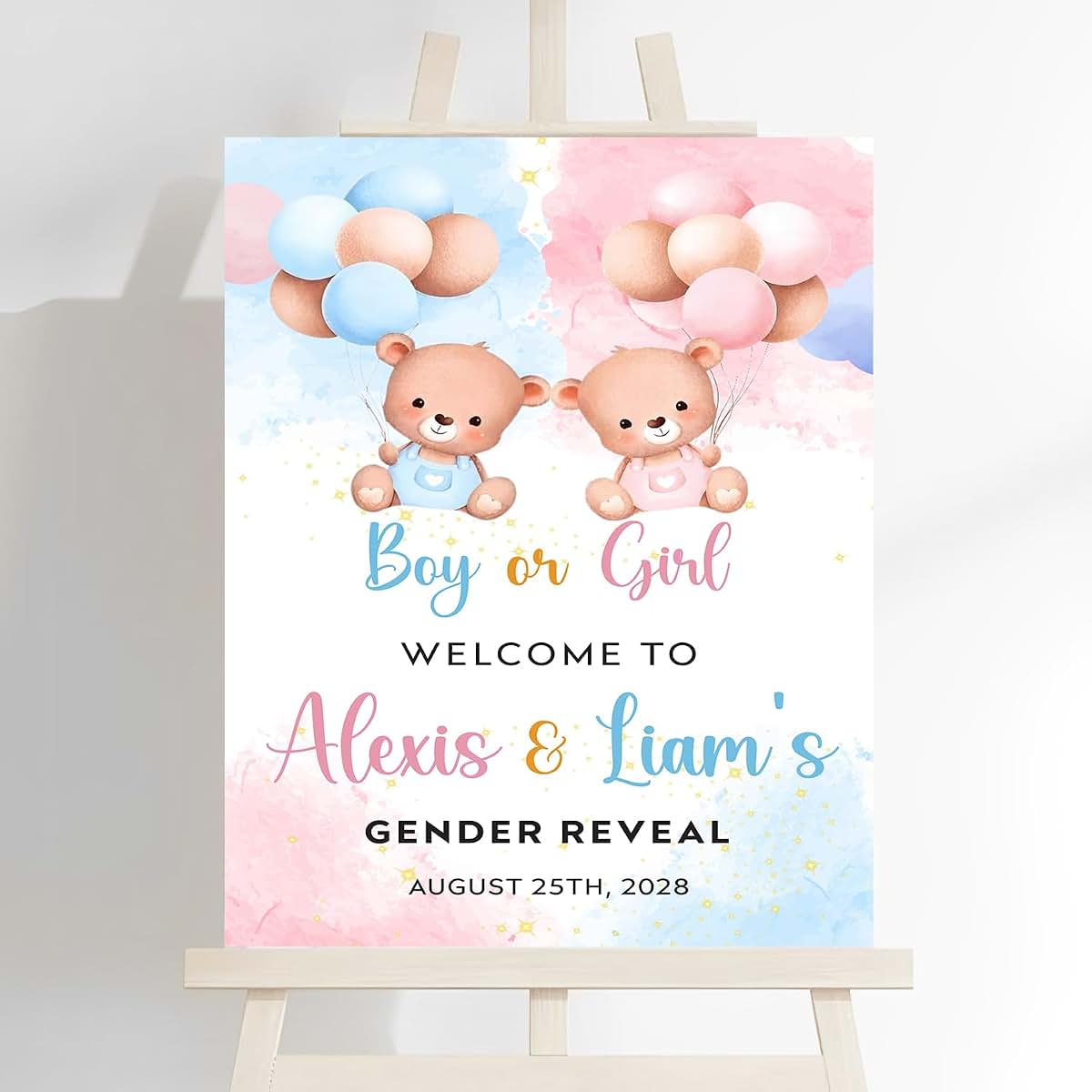 Windiprint Boy Or Girl Sign Backdrop Teddy Bear Theme (photo 3)