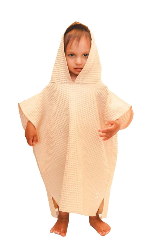 Alder Birch Changing Beach Pool Towel for Kids 1-5 | Waffle 100% Cotton Hooded Towel | Lightweight Cover-up Bath Pool