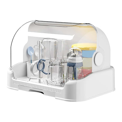 Biniveil Baby Bottle Drying Rack With Dustproof Lid And Drain Tray