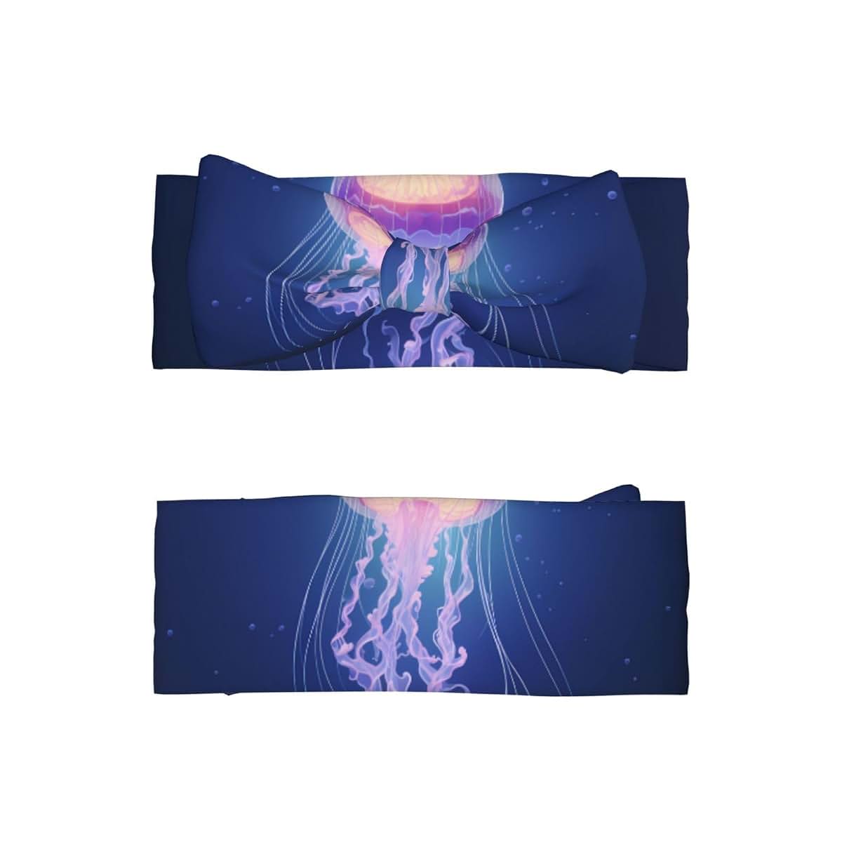 Glowing Jellyfish Print Baby Bow Headband for Newborns and Babies