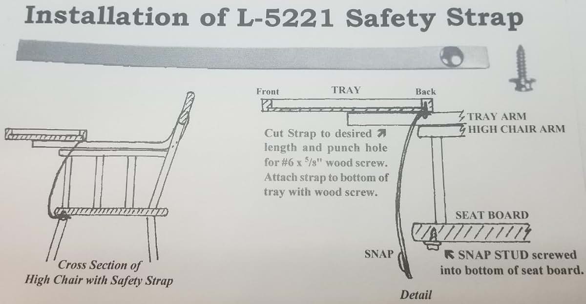 Furniture Knowledge Natural Black Brown Leather High Chair Safety Strap Brown (photo 2)