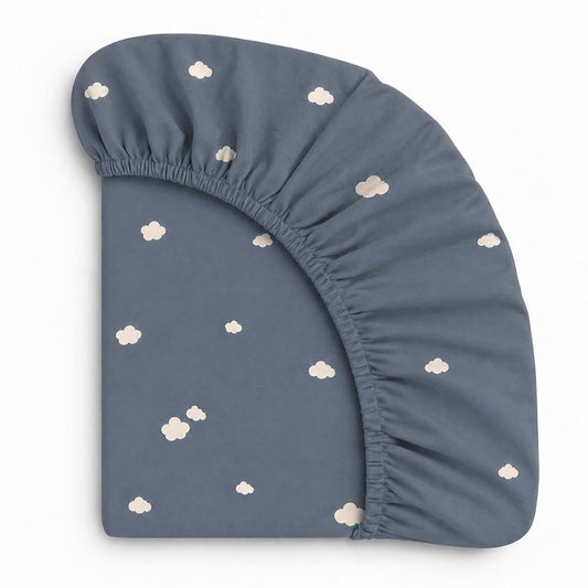 Ababy.com Custom Size Baby Fitted Sheet in Sky Cloud Print