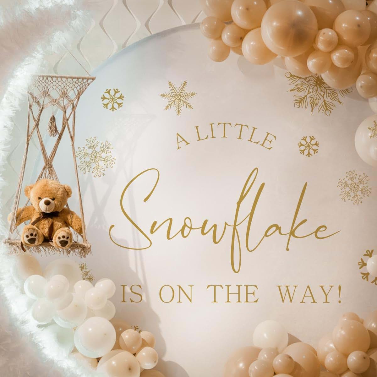 A Little Snowflake Is On The Way Decal - Winter Wonderland Baby Shower Wall Sticker