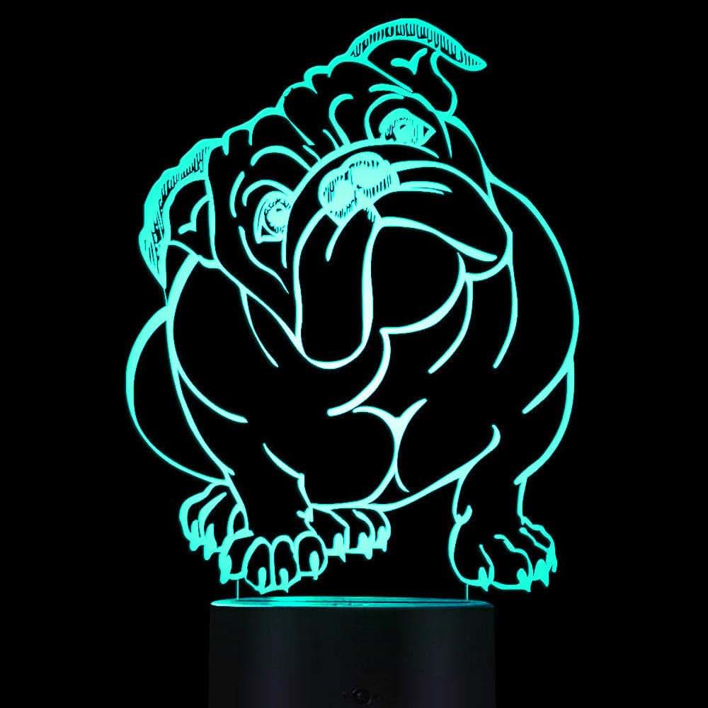 Jinnwell 3D French Bulldog Illusion Night Light With 16 Color Changing Modes (photo 4)