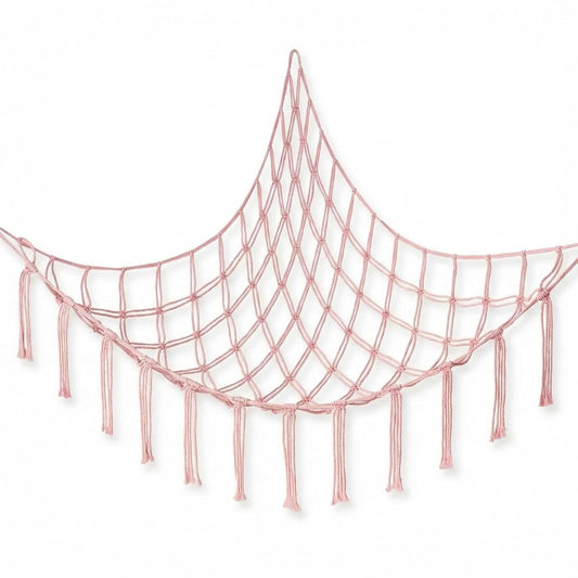 Suny Smiling Stuffed Animal Storage Hammock, Pink Corner Net